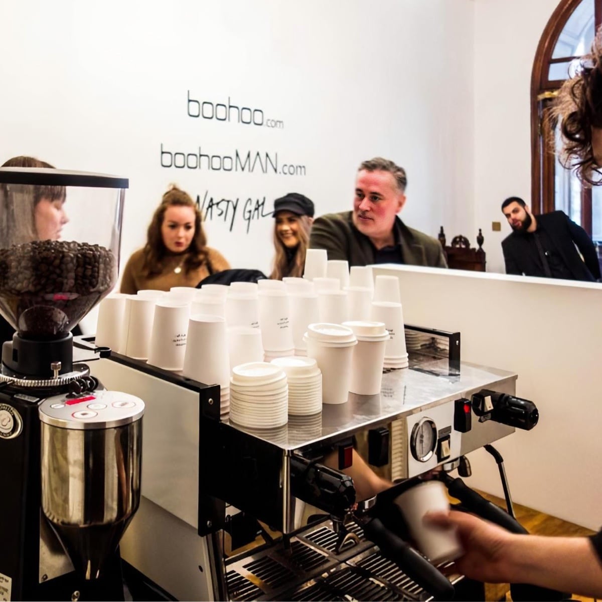 Event coffee service with barista and cappuccino machine