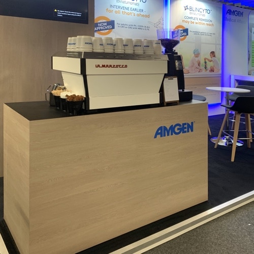 barista hire for exhibition coffee stand ready for an exhibition