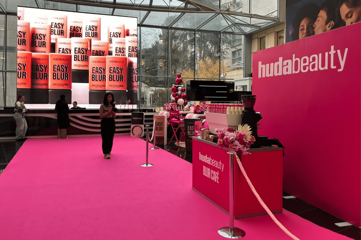 Social Espresso mobile coffee bar and barista hire for events set up at the Huda Beauty launch in Paris