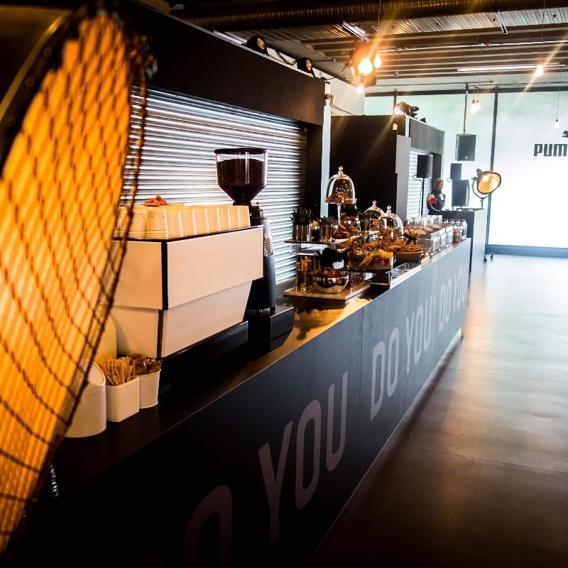 Barista hire service set up for hospitality event