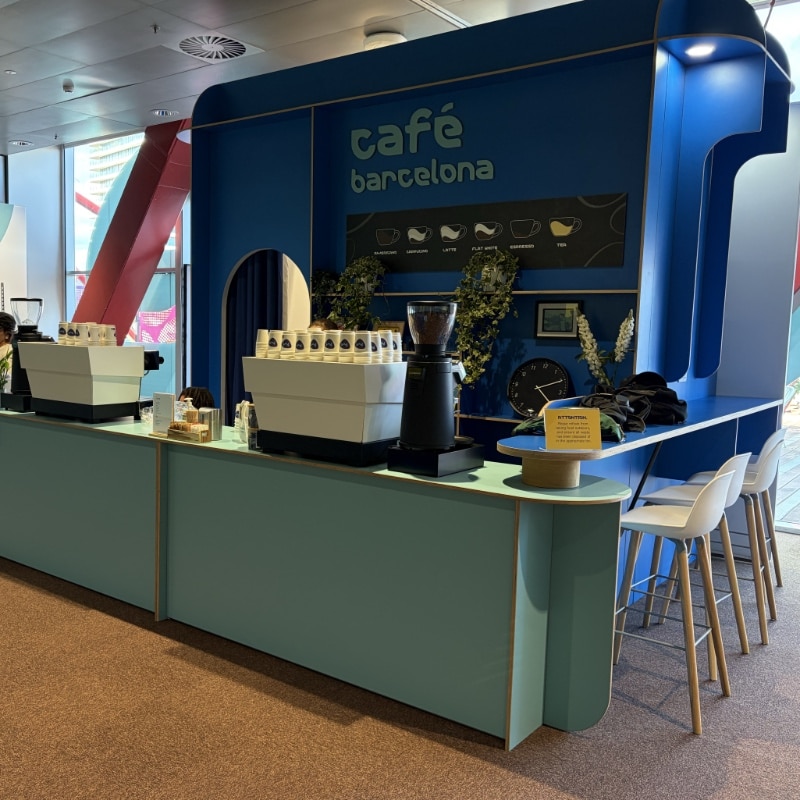 exhibition barista set up in london