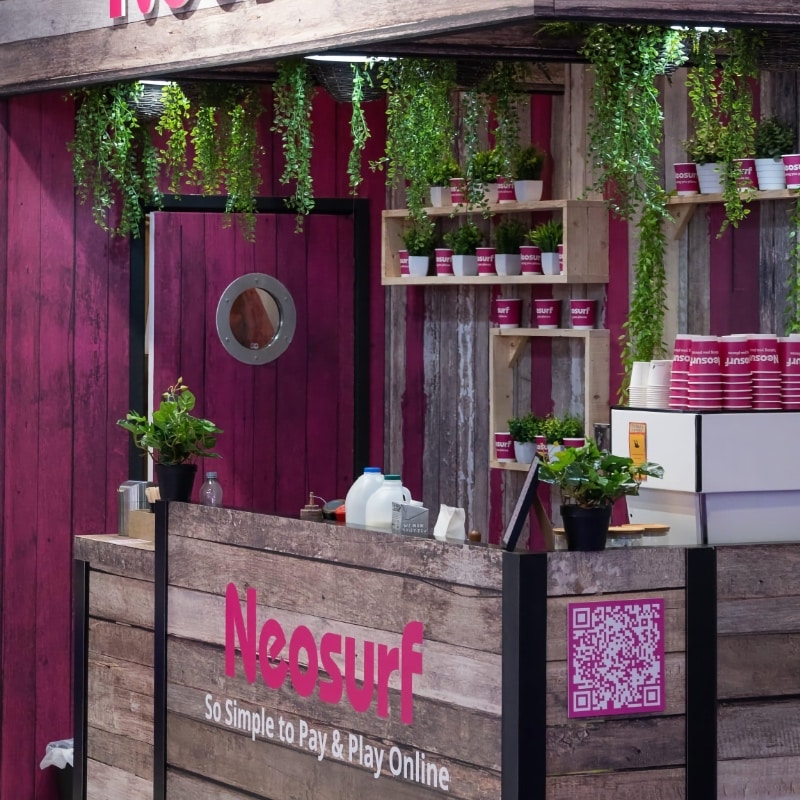 Exhibition coffee catering set up at Excel London