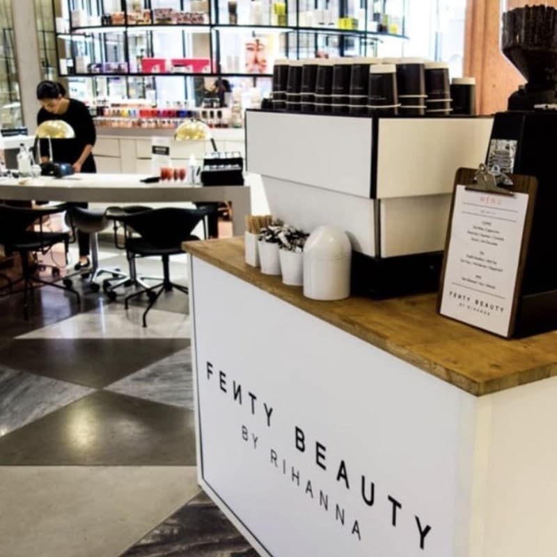 Beauty product launch barista service